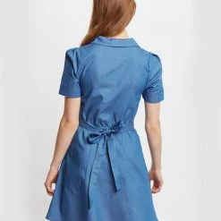 Lilac Rose Louche Perry Chambray Short Sleeve Shirt Dress