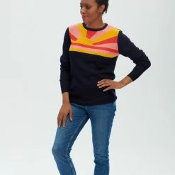 Lilac Rose Sugarhill Rita Jumper In Navy/sunbeams