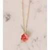 Lilac Rose Coral Flower Gold Necklace