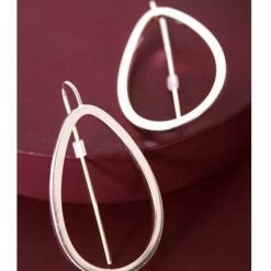Lilac Rose Statement Silver Teardrop Earrings