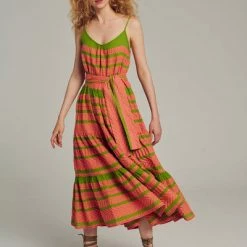 Devotion Twins Arsida Dress - Neon Pink/Celery