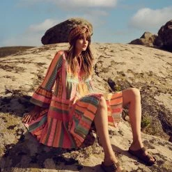 Devotion Twins Ella Short Dress In Pink And Orange 0223100g