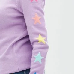 Lilac Rose Sugarhill Star Sleeve Stacey Jumper In Lilac