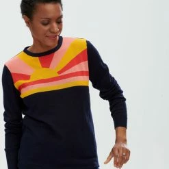 Lilac Rose Sugarhill Rita Jumper In Navy/sunbeams