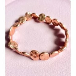 Lilac Rose Rose Gold Hammered Effect Bracelet