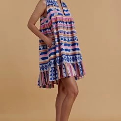 Devotion Twins Dragounada Dress In Blue And Pink 0223193g