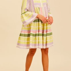 Devotion Twins Lila Short Dress In Multi 0203195 Gd