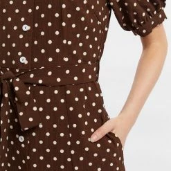 Lilac Rose Louche Mollie Pretty Woman Print Midi Shirt Dress