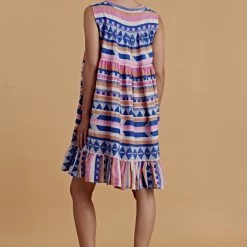 Devotion Twins Dragounada Dress In Blue And Pink 0223193g