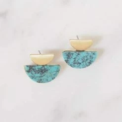 Lilac Rose Abbie Turquoise Gold Earrings