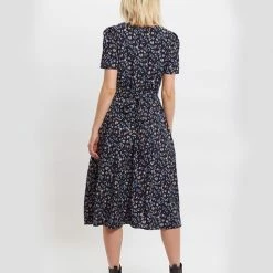 Lilac Rose Louche Avril Animal Blues Print Midi Tea Dress