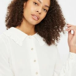 Lilac Rose Louche Mercer Long Sleeve Frill Collar Blouse