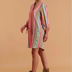 Devotion Twins Lasithi Dress In Pink And Orange 022394G 5 Devotion Twins Lasithi Dress In Pink And Orange 022394G