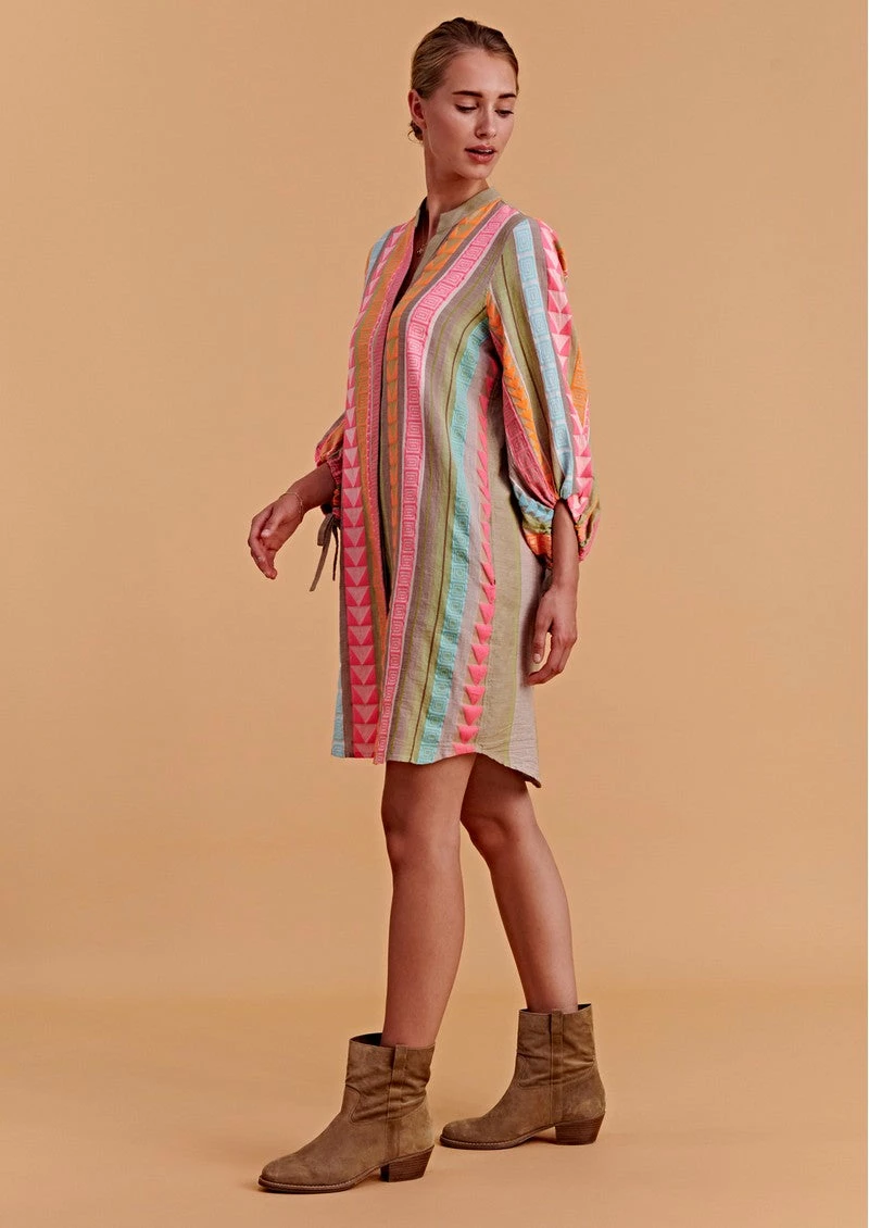 Devotion Twins Lasithi Dress In Pink And Orange 022394G 3 Devotion Twins Lasithi Dress In Pink And Orange 022394G