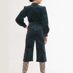 Lilac Rose Louche Lindsay Babycord Green Jumpsuit