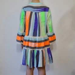 Devotion Twins Ella Fun Dress In Orange And Pink 0227199fg