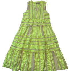 Devotion Twins Ella Sleeveless Dress - White & Neon Yellow