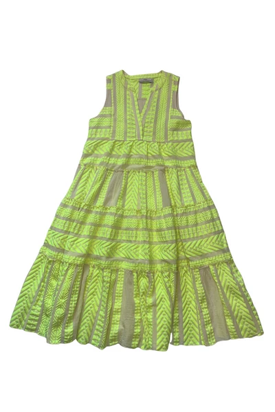 Devotion Twins Ella Sleeveless Dress - White & Neon Yellow 1 Devotion Twins Ella Sleeveless Dress - White & Neon Yellow