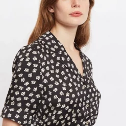 Lilac Rose Louche Peta Call Me Print Midi Dress In Black