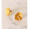 Lilac Rose Mustard Flower Silver Studs