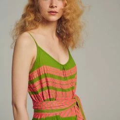 Devotion Twins Arsida Dress - Neon Pink/Celery