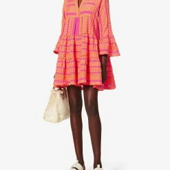 Devotion Twins Ella Short Dress In Orange And Fushia 0223193G