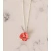 Lilac Rose Coral Flower Silver Necklace