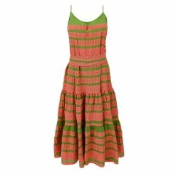 Devotion Twins Devotion Arsida Dress Neon Pink & Celery Green