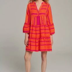 Devotion Twins Short Dress Ella - Neon Orange/Fushia