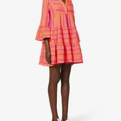 Devotion Twins Ella Short Dress In Orange And Fushia 0223193G
