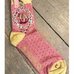 Lilac Rose Letter D Initial Ankle Socks