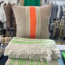 Devotion Twins Towel Neon Green And Off White