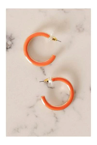 Lilac Rose Orange And Gold Hoop Earrings 1 Lilac Rose Orange And Gold Hoop Earrings