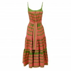 Devotion Twins Arsida Dress In Pink And Celery