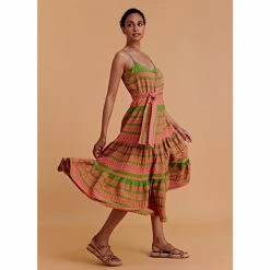 Devotion Twins Devotion Arsida Dress Neon Pink & Celery Green