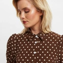 Lilac Rose Louche Mollie Pretty Woman Print Midi Shirt Dress