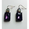 Lilac Rose Deep Purple Crystal Gem Earrings