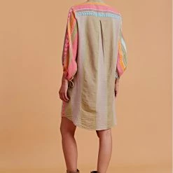 Devotion Twins Lasithi Dress In Pink And Orange 022394G