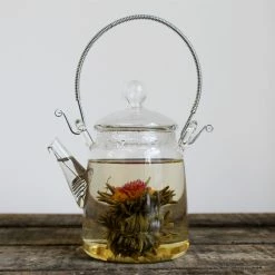 Eteaket Flowering Teapot and Roseflower Blossom Tea Collection