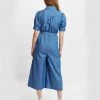 Lilac Rose Louche Magda Chambray Short Sleeve Cropped Jumpsuit