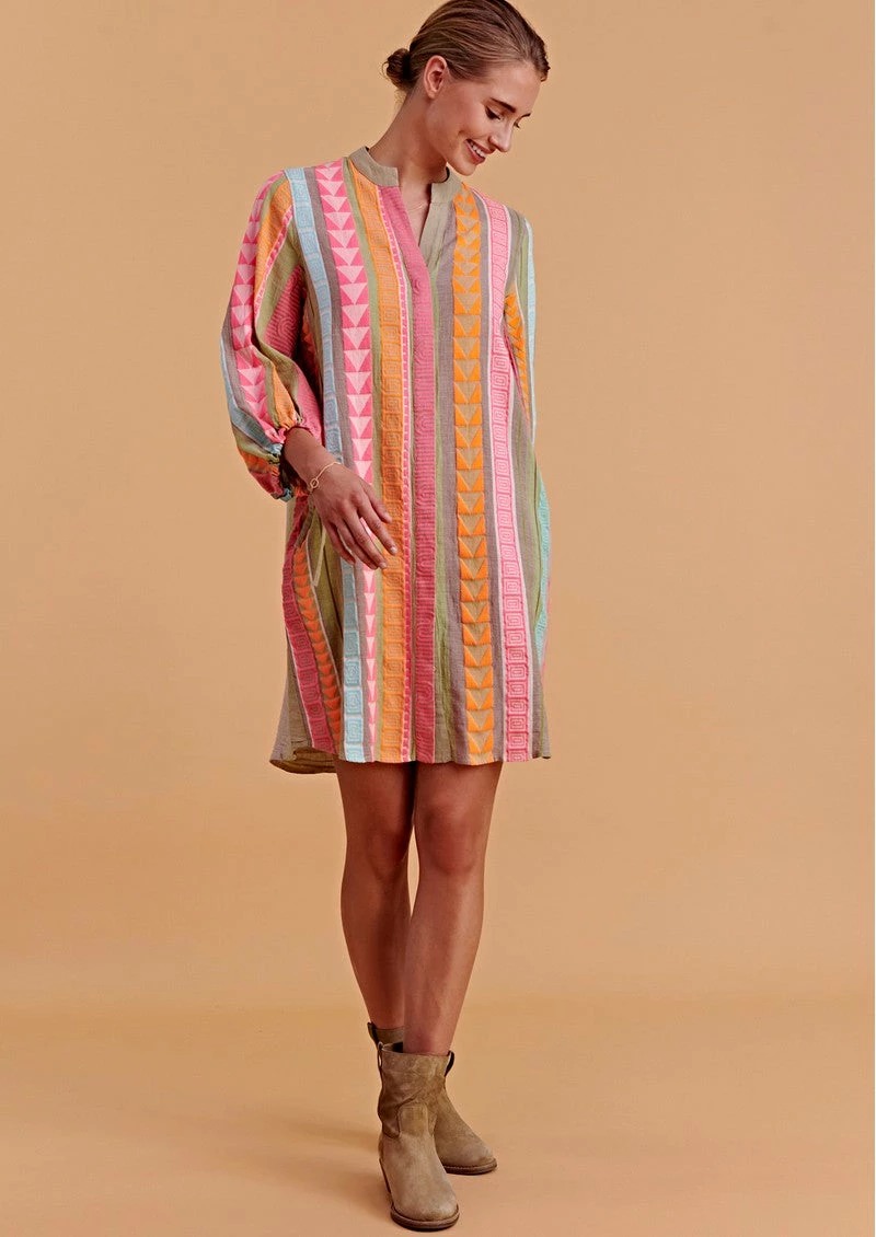 Devotion Twins Lasithi Dress In Pink And Orange 022394G 1 Devotion Twins Lasithi Dress In Pink And Orange 022394G