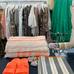 Devotion Twins Towel Neon Orange And Off White