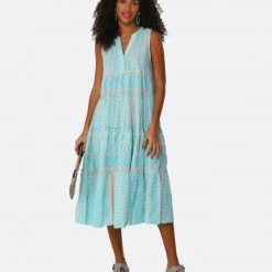 Devotion Twins Ella Sleeveless Dress - Blue & White