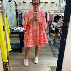 Devotion Twins Ella Dress In Neon Pink