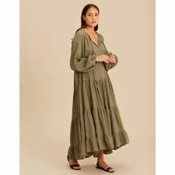 Devotion Twins Long Khaki Dress